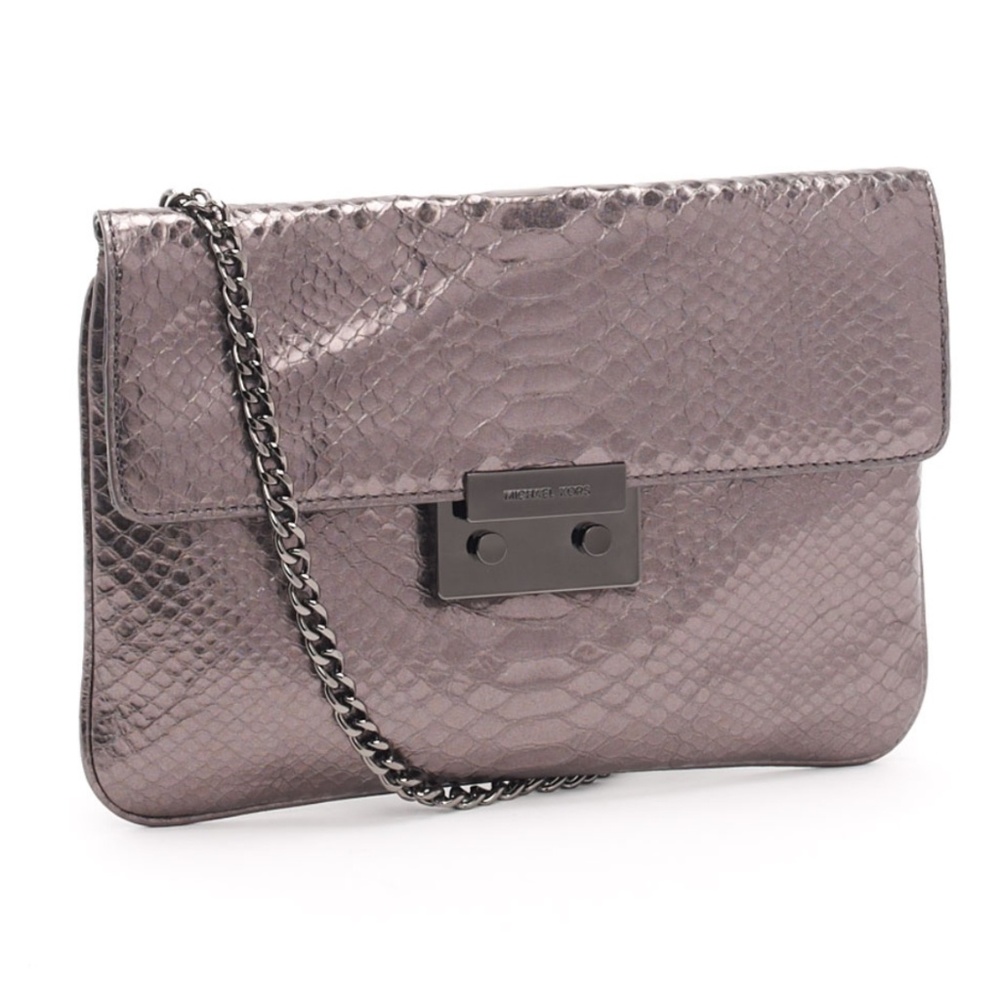Michael Kors Metallic Python Embossed Chain Purse - image 1